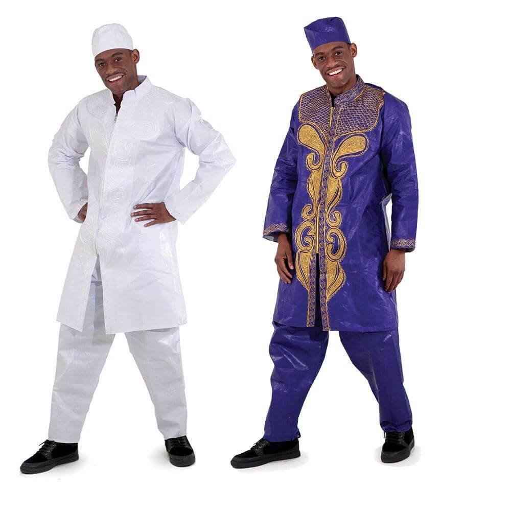 Brocake zipper dashiki pant set